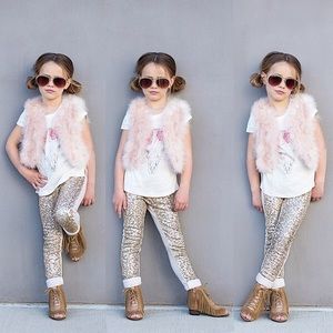 Juno Gold Sequin Leggings From Joyfolie